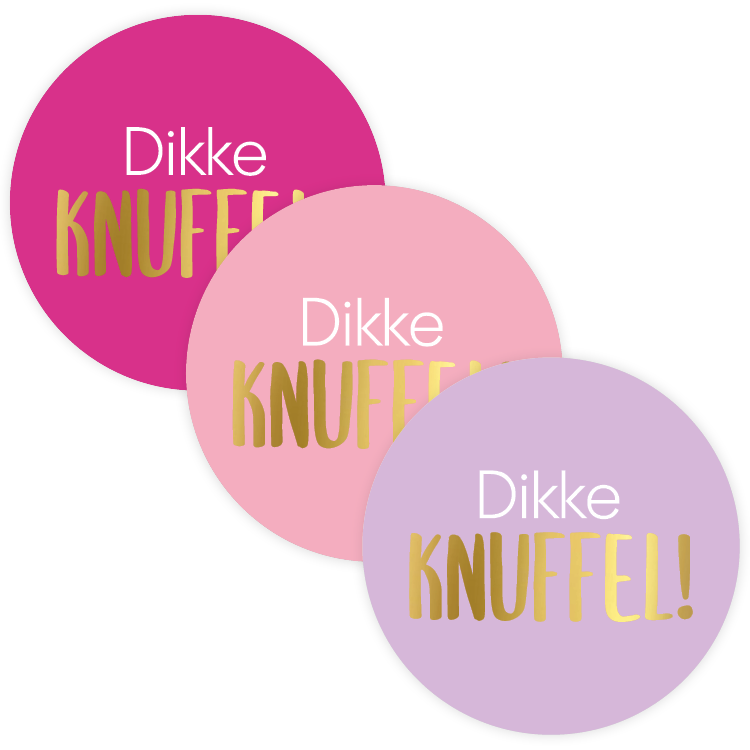 Cadeaustickers | Dikke knuffel 10 stuks goudfolie