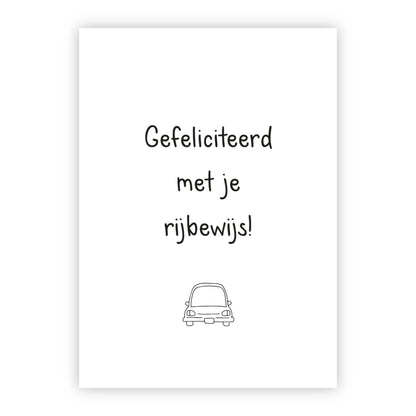 Wenskaart | Gefeliciteerd met je rijbewijs!