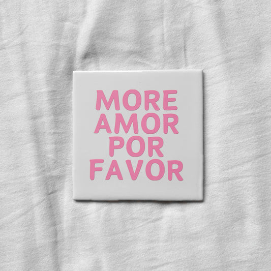 Tegeltje | Wit - More amor por favor