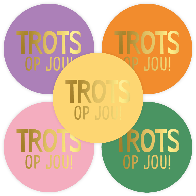 Cadeaustickers | Trots op jou 10 stuks goudfolie