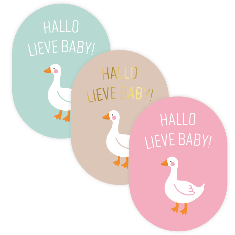 Cadeaustickers | Hallo lieve baby 10 stuks goudfolie