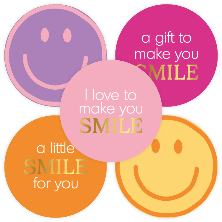 Cadeaustickers | A gift to make you smile 10 stuks goudfolie