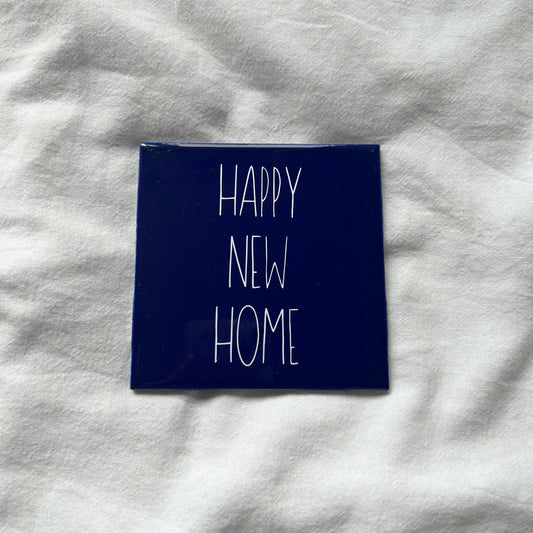 Tegeltje | Donkerblauw - happy new home