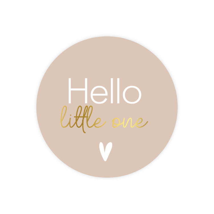 Cadeaustickers | Hello little one 10 stuks goudfolie