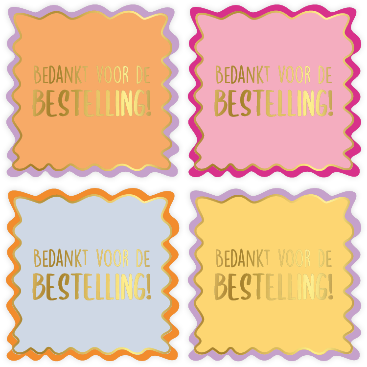 Cadeaustickers | Bedankt voor de bestelling 10 stuks goudfolie