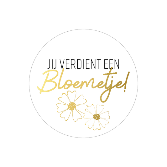 Cadeaustickers | Jij verdient een bloemetje 10 stuks goudfolie