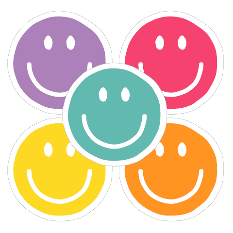 Cadeaustickers | Smiley multicolor 10 stuks