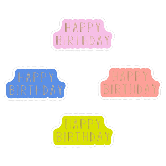 Cadeaustickers | Happy birthday 10 stuks goudfolie