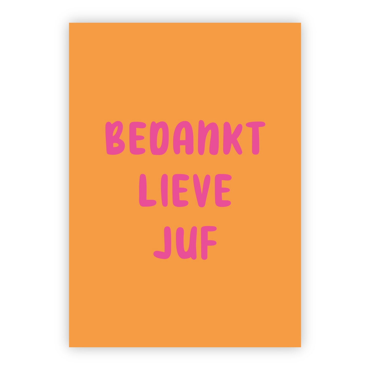 Wenskaart | Bedankt lieve juf