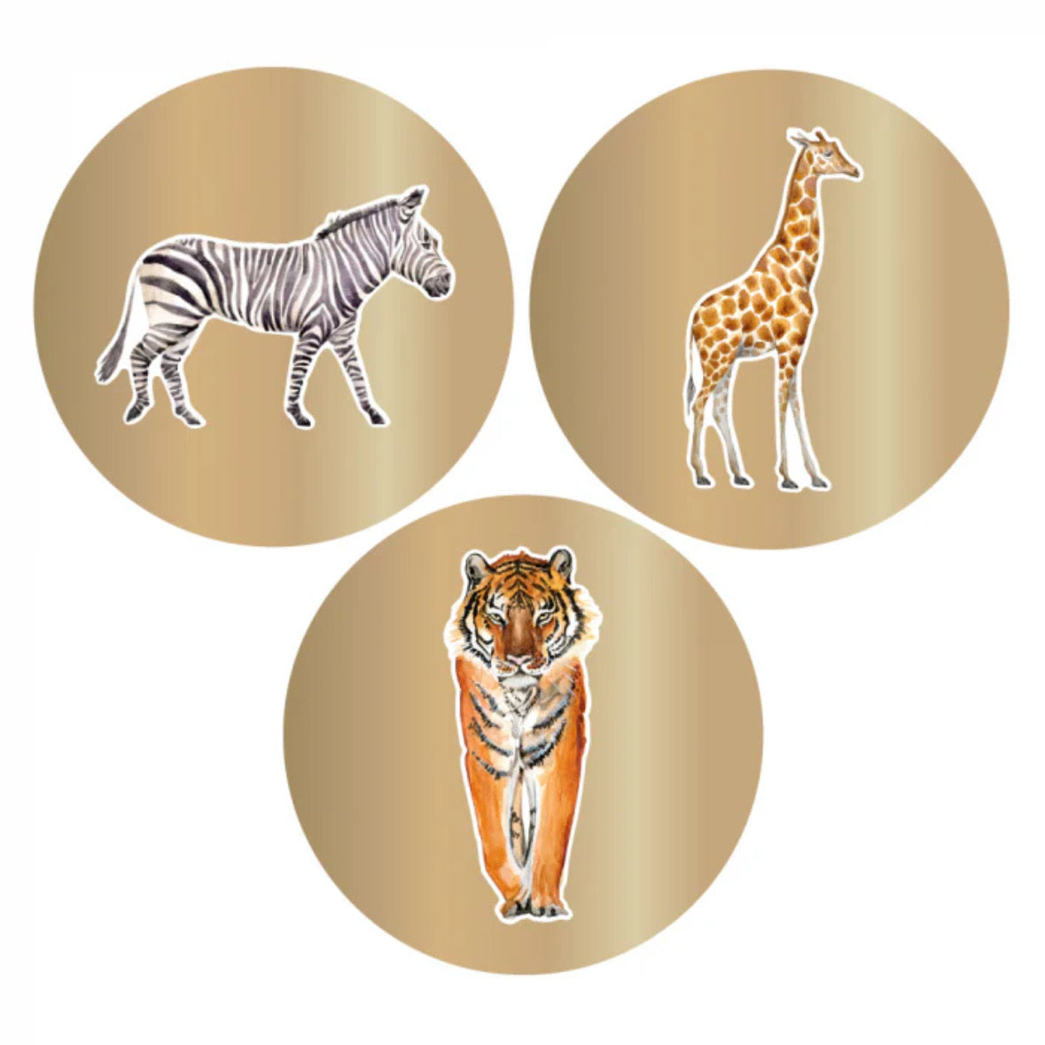 Cadeaustickers | Jungle goudfolie 10 stuks