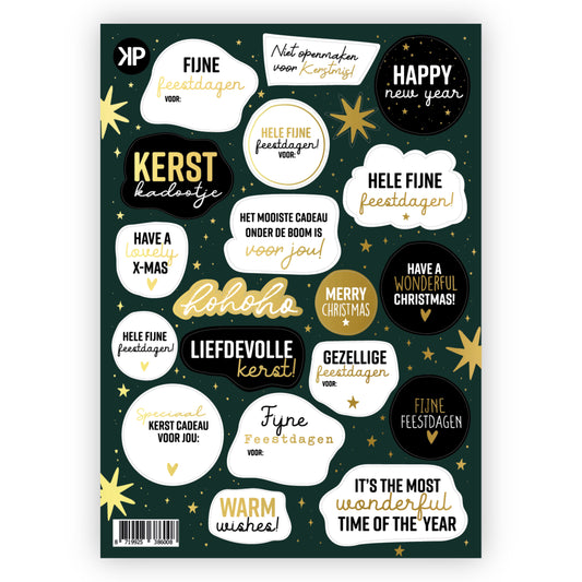 Cadeaustickers  | Stickervel kerst