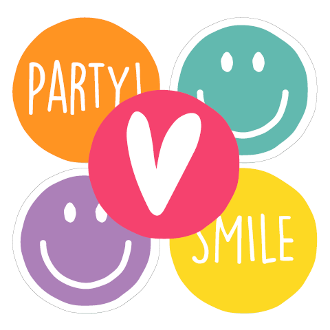 Cadeaustickers | Smile party 10 stuks