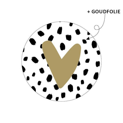 Cadeaustickers | Hartjes dots goudfolie 10 stuks