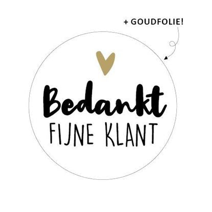 Cadeaustickers | Bedankt fijne klant goudfolie 10 stuks